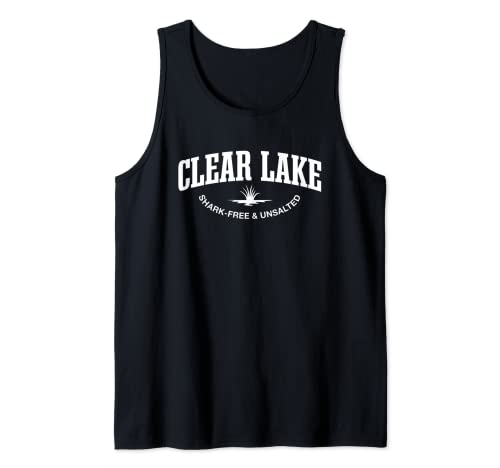 Clear Lake Shark-Free and Unsalted Camping California Camper Tank Top