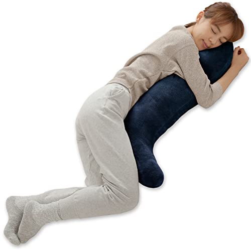 ナイスデイ 抱き枕 ダークネイビー 30×120cm 外せる カバー式 冬 Heatwarm 発熱 +2℃ タイプ だきまくら ボディピロー モフモフ あったか ふわふわ プレミアムマイクロファイバー 1年間品質保証 洗える 60180022