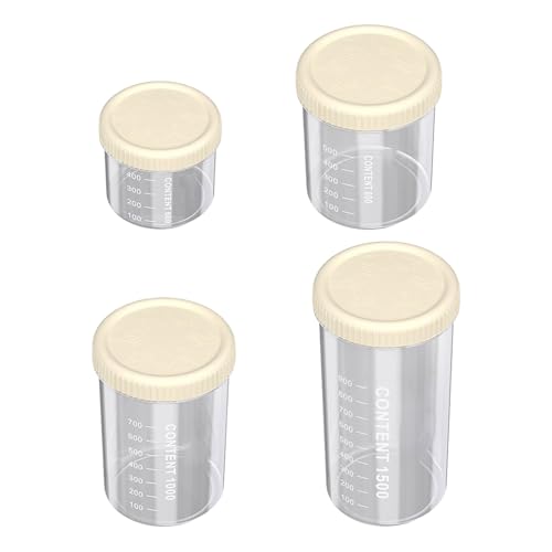 ZYMIADOU Juego de 4 botes transparentes de cocina para cereales, alimentos, herméticos, diseños a prueba de sellos, contenedores de organización de cocina