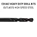 Drill America #28 Cobalt Short Threaded Shank Drill Bit Overall Length 1-1/4, TSD Series