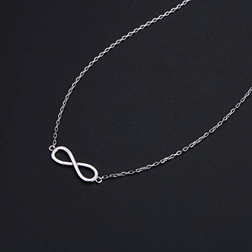 DAOCHONG S925 Sterling Silver Choker Infinity Clavicle Short Pendant Necklace for Women Jewelr3