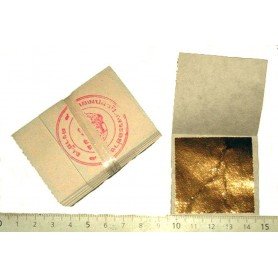 Lot de feuille d'or 24 carats dans la base, 100% Autentico, 20 feuilles, 45 x 45 mm