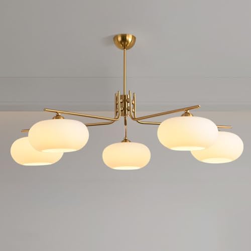 Lampe de salon pastorale vintage HLTYGWX, éclairage campagnard rétro noir 6 têtes