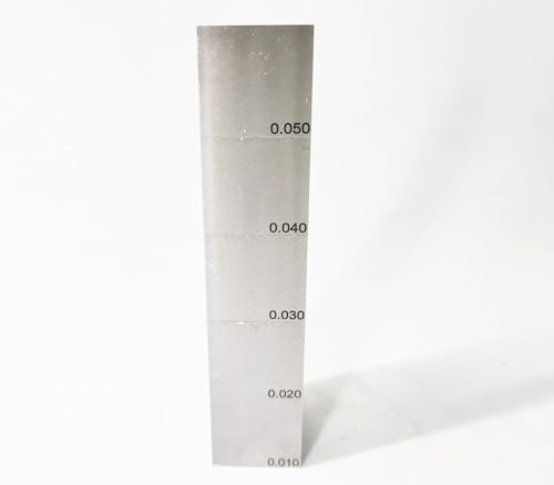 Bloque de calibración ultrasónico 0.010" 0.020" 0.030" 0.040" 0.050" acero al carbono 1018 para medidor de espesor ultrasónico en UT para calibración de espesor y linealidad en NDT miniatura 1