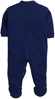 EIO® 100% Cotton Rompers Sleepsuits Jumpsuit Night Suits for Infants Newborn Baby Boys & Girls Pack of 3 (0-3 Months, Yellow) (9-12 Months, Navy)