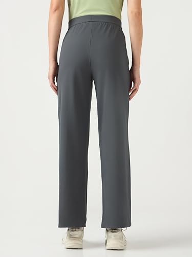 Image of TECHNOSPORT Women's Straight Fit Solid Track Pant for Casual Wear, Active Lifestyle