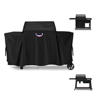 Agustone Grill Cover for Traeger Woodridge Pro/Elite Grills, Outdoor Waterproof BBQ Smoker Cover with Top Handles & Adjustable Straps, Pellet Grill Heavy Duty Accessory- 69x28x47 in, Black