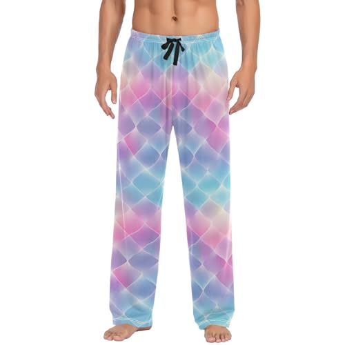 Vdsrup Men's Pajama Pants Beauty Colored Scales Pajama Pants for Men PJs Bottoms Drawstring Pocket Sleep Lounge Pants S