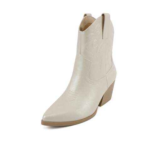 Image of Soda inchBLAZING inch ~ Women Western Bootie Pointe Toe with Low Heel (Wide Fit Available)