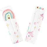 Baby Car Seat Strap Cover 2 Pack Unicorn Car Seat Straps Shoulder Pads, Seat Belt Cushions Pads for Infant Car Seats, Stroller, Pushchair