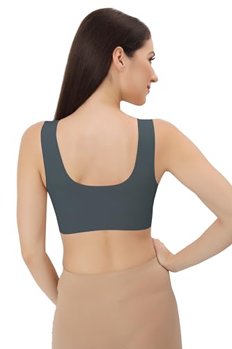 Image of Fabluk ICY Silk Seamless Pushup Sporta Bra, Padded, Full Coverage, Yoga Bralette Tank Top for Workout & Gym