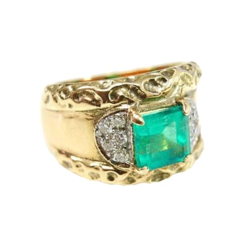 SilvaDeco 4 Ct Princess Cut Emerald Diamond Vintage Inspire Bridal