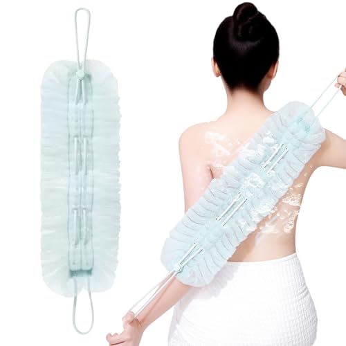 yybng Esponja De Ducha Y Exfoliador De Espalda - Esponja de Baño 2 en 1 con Cordón Ajustable | Puff Gel Baño Limpieza Para Mujer Hombre Adultos