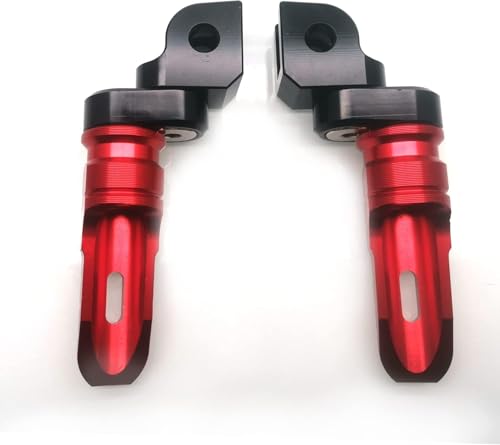Image of MZS Motorcycle Foot Pegs Compatible with FZ07 FZ09 FZ10 FZ1 FZ6 FZ6R FZ8 MT03 MT07 MT09 MT10 YZF R3 R25 SCR950 Tracer XSR700 XSR900, Double Adjustable Front Rider Footpeg Footrest Pedal CNC Red
