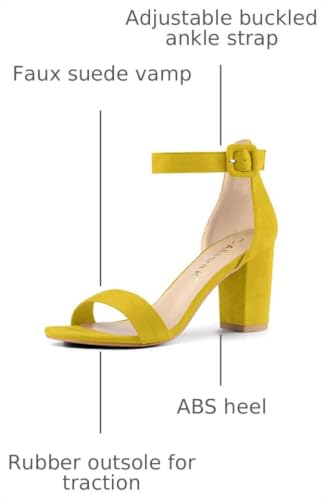 Image of Allegra K Women's Open Toe Chunky High Heel Buckle Ankle Strap Sandals