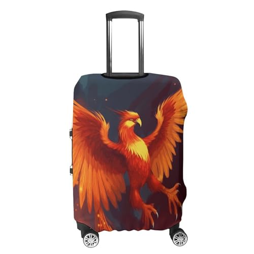 Orange Red Phoenix Luggage Cover, Washable Elastic Suitcase Cover Protector Fit 18-32 Inch Luggage4