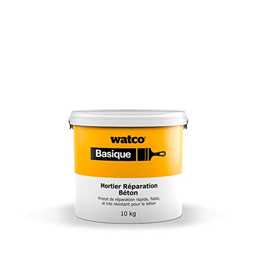 Watco Basique Mortier de Réparation Béton Rapide et Résistant Idéal Trafic Intense (10kg) Cover