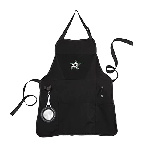 Team Sports America Outdoor NHL Black Grilling Apron | Dallas Stars | Made of Durable Cotton | Beverage Opener and Multi-Tool | Sports and Tailgaiting Apparel