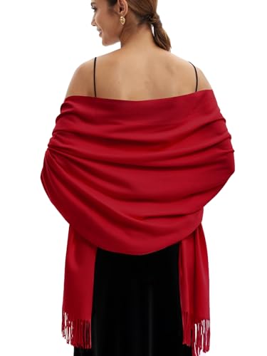 Image of Pashmina Scarf and Shawl - Soft Women Pashminas Wrap for Wedding Evening Party dresses