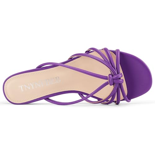 Image of TNYNFBEB Womens Sandals Mules Low Kitten Heel Open Toe Shoes Slip-on Slingback Prom Party Dress Summer 1.4 Inches Heels