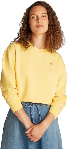 Tommy Hilfiger Damen Sweatshirt Contrast Flag Regular Fit, Gelb (Citronella), XXS – Ansicht 1