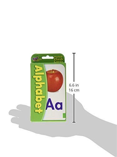 Trend Enterprises: Alphabet Pocket Flash Cards, Great for Skill Building and Home Use, 56 Self-Checking Cards Included, Match Letters to Photos and Words, for Ages 6 and Up
