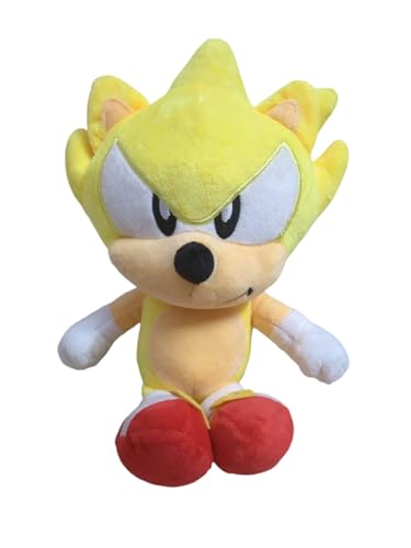 Image of KeenKid Sonick The Hedgehog Soft Plush Toy - Blue Sonick, Super Sonick, Knnuckles and Tailzz Sonick Toys for Boys, Girls, & Kids. (Super Sonick)