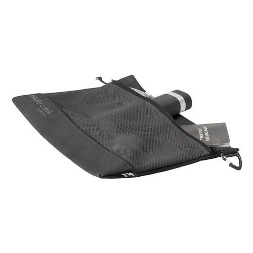 eagle creek Pack It Reveal Sack - Compact Storage Sack for Electronics & Small Accessories - Quick-Attachment Hook - Translucent Fabric Build - Zippered Travel Pouch - Quick-Dry Material - Black2