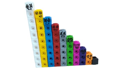 StepsToDo Math Cubes & Face Plates (Pack of 100). Foundation Kit. with Activity Guide & Pen. Number Building Block. Counting Interlinking Cubes. Creative Fun and Learn for 3+ Years