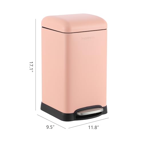 Image of happimess Betty Retro Mini 3.2 Gal Step Trash Can, Flamingo Pink