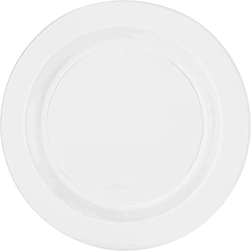 Premium Quality Heavyweight Plastic Plates China Like. Wedding and Party Dinnerware Plastic Plates 6.25 inc White/Pearl-Value Pack 40 Count