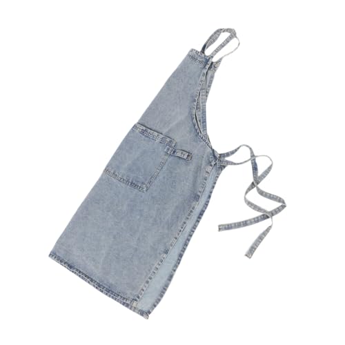 Tablier cuisine denim bleu clair avec poche avant pour restauration