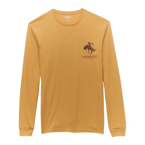 Wrangler Men's Gold Bucking Horse Tee Gold L