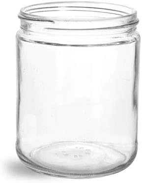 SKS Bottle & Packaging 16 Oz Straight Sided Empty Clear Glass Jars, Bulk Pack, Glass Canning Jars for Jams, Jellies and Preserves, 16 Oz Clear Glass Containers, Caps Sold Separately, Pack of 12