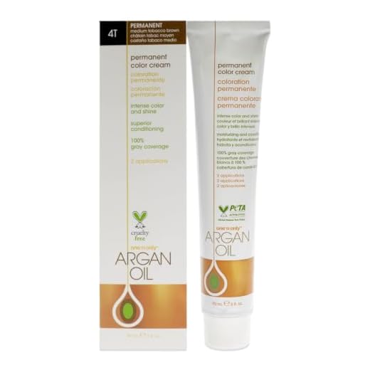 One-n-Only Argan Oil Permanent Color Cream - 4T Medium Tobacoo Brown Hair Color Unisex 3 oz