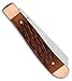Kershaw Gadsden Trapper Slip Joint Pocket Knife – 2-Blade D2 Steel (Clip Point, Spey), Brown Jigged Bone Handle with Copper Bolsters – Classic Manual EDC Knife