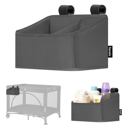 lionelo Organisateur Lit Bébé Sidepocket Small, Pochette Suspendue Lit, Table à Langer, Couches, Lingettes Bébés, pour Chambre Enfant, 26x12x15 cm