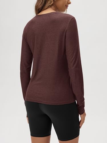 Image of ODODOS Women's Long Sleeve T-Shirt - Ultra Soft odSTRATUM Tech Performance Top UPF 50+ Breathable Crew Neck Pullover