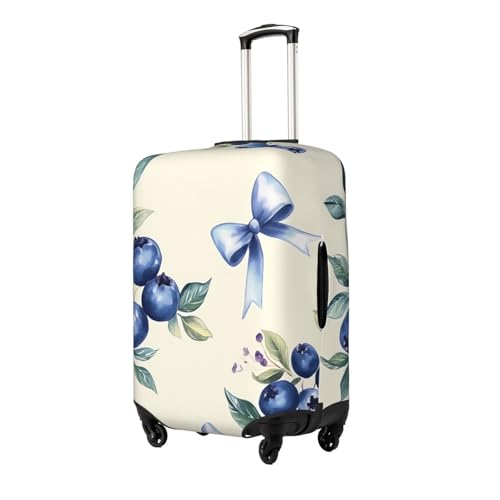Blueberries And Bows Elastic Travel Luggage Cover, Washable Spandex Suitcase Protector, Anti-Scratch Fits 18-32 Inch2