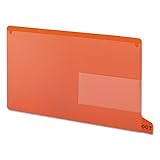 Smead End Tab Poly Out Guide, Two Pocket, Bottom Position Tab, Legal Size, Red, 25 per Box (63950)