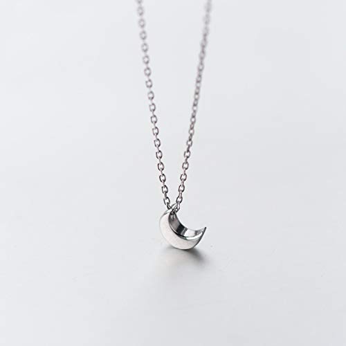 Collar de luna de plata para niñas accesorio diario para el colegio 5