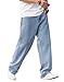 LuminBlaze Baggy Jeans for Men Y2K Streetwear Vintage Wide Leg Loose Fit Denim Pants Hip Hop Skater Carpenter Jeans Light Blue