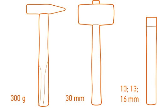 Hammers and chisel set, 5 pcs – Image 4