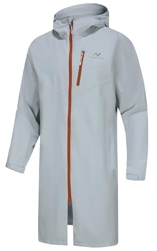 Image of NORDIC OUTLAND Rain Jacket Men,Waterproof Breathable Long Raincoat with Hood Mesh Lining,Windbreaker for outdoor activities