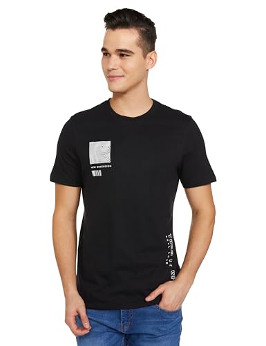 Image of Marks & Spencer Mens Printed Cotton Crew Neck Regular Fit T-Shirt