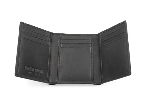 Briomhar Irish Tri-Fold Leather Wallet for Men - Irish Celtic Knot Design Made in Ireland - Black3