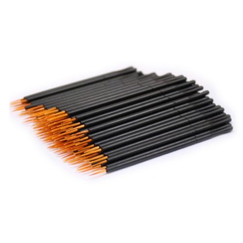 BIUDECO 100個使い捨てアイライナー リップグロスアプリケーター 細筆チップで繊細なアイライン描きや口紅塗に 軽量コンパクト 素材 プロ 家用メイクツール ブラック オレンジ