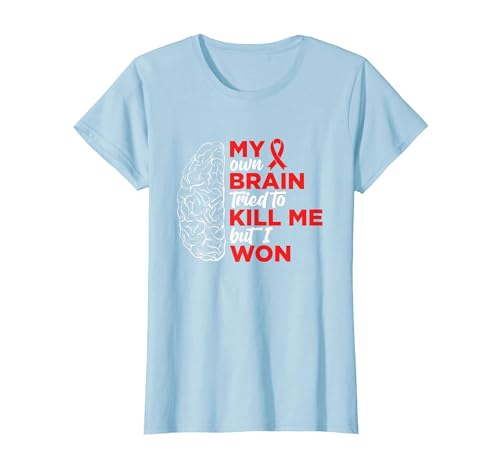 My Brain Tried to Kill Me But I Won T-Shirt, Women, Baby Blue, Large