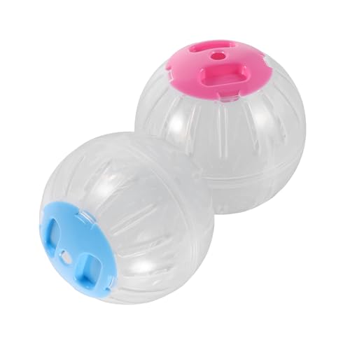 COLLBATH 2Pcs Transparent Hamster Running Wheel and Fitness Ball Durable Exercise for Small Pets Like Hamsters and Chinchillas Silent Design for Quiet Playtime