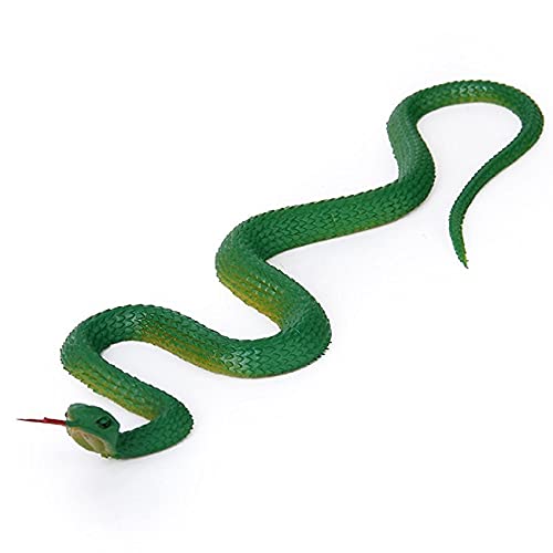 asdfs 2X Simulation Soft Plastic Toy Snake Simulation Snake Rubber Tip Toy - Green